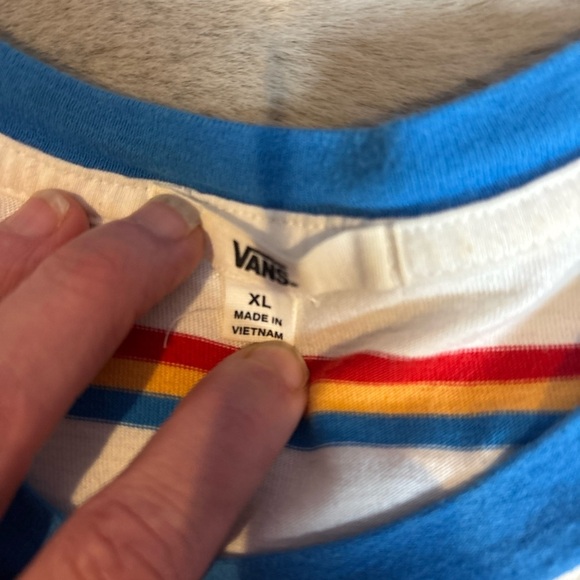 Vans Women's Striped Crop Top - Blue, Red, Yellow - Picture 3 of 3